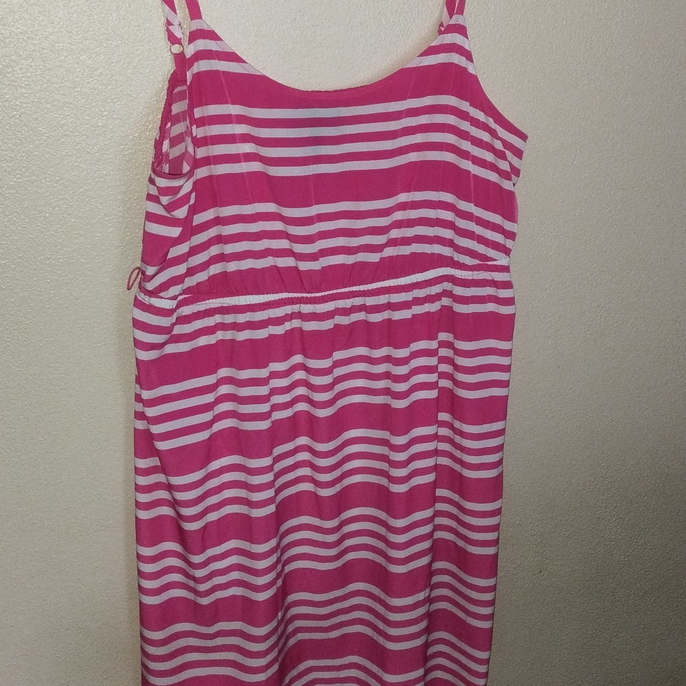 Lane Bryant Pink and White Striped Summer Dress